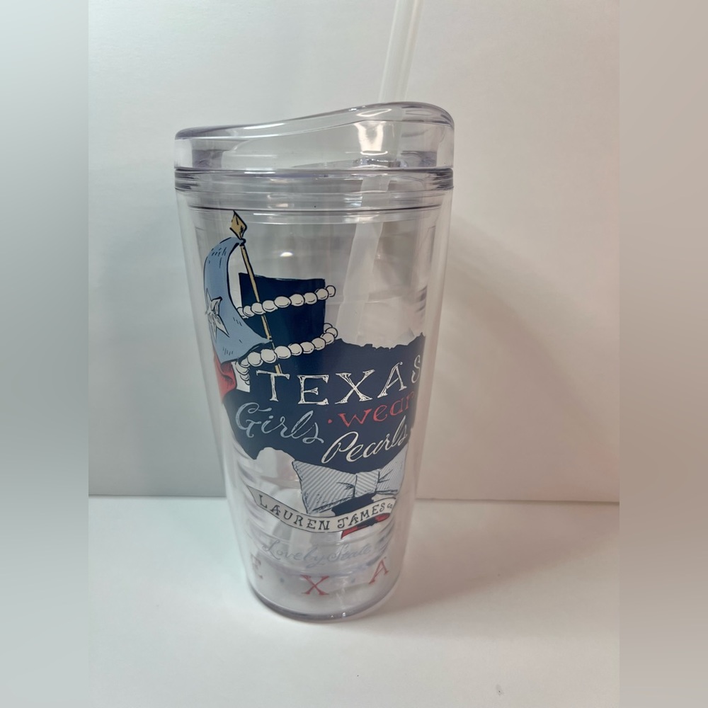 NWT Lauren James Co Texas Girls Wear Pearls Tumbler